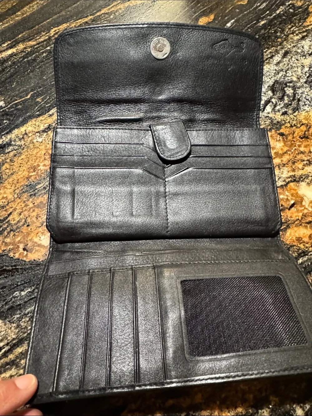 Black Stingray Leather Clutch Wallet - Women Accessories